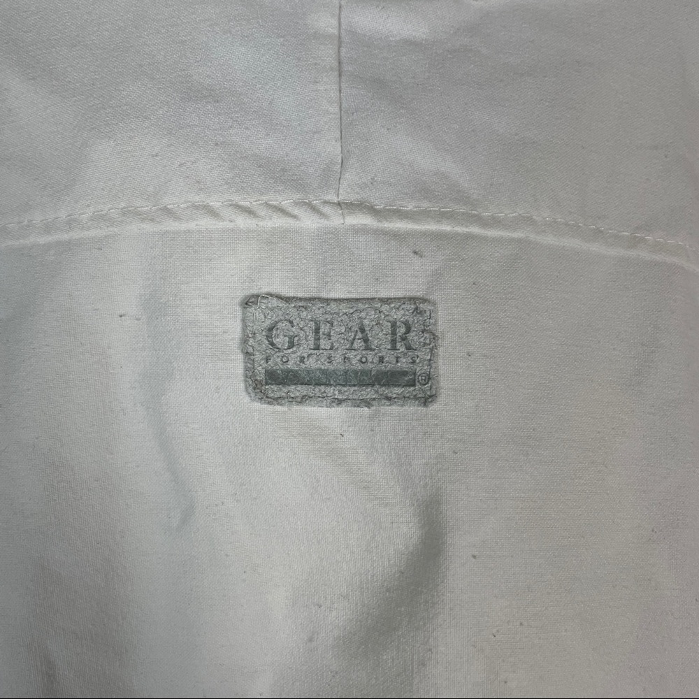 White & Teal Men's Windbreaker Pullover Jacket - Picture 8 of 11